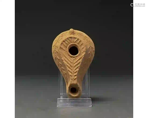 ROMAN TERRACOTTA OIL LAMP WITH DECORATION