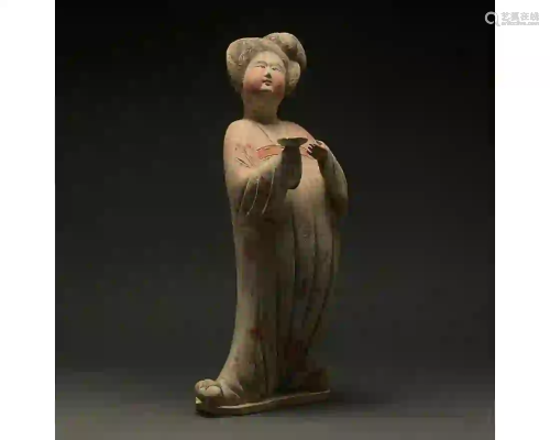 BEAUTIFUL TANG DYNASTY POTTERY FAT LADY- TL TESTED