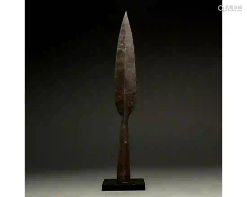 LARGE ROMAN IRON SOCKETED SPEAR HEAD