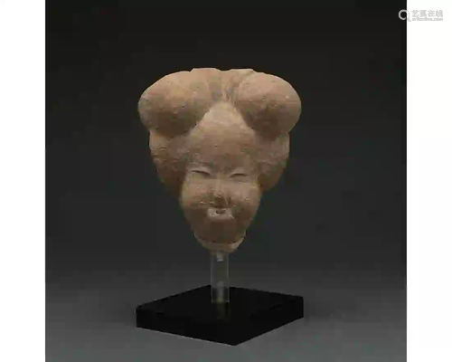 LARGE CHINESE TANG DYNASTY HEAD OF A COURT LADY