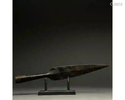 LARGE ROMAN IRON SOCKETED SPEAR HEAD