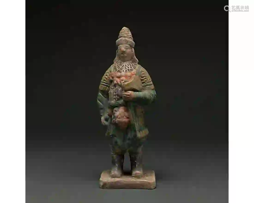 CHINA, MING DYNASTY GLAZED POTTERY SOLDIER