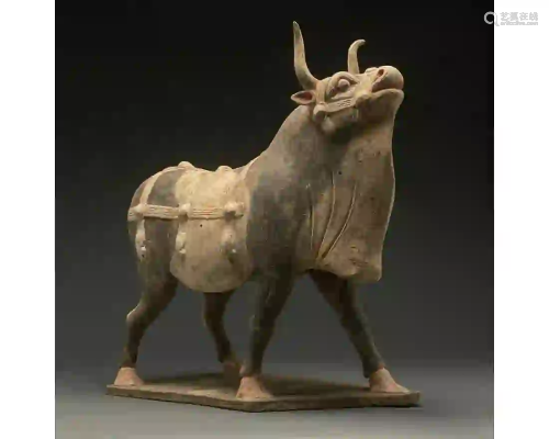 CHINA, TANG DYNASTY POTTERY PAINTED OX - TL TESTED
