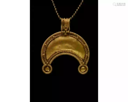 ROMAN GOLD LUNAR PENDANT