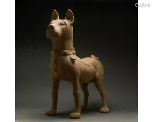 HUGE CHINESE HAN DYNASTY POTTERY DOG - TL TESTED
