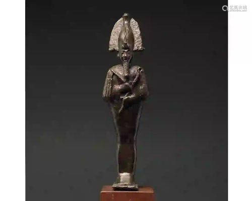 EGYPTIAN BRONZE FIGURE OF OSIRIS -EX BRANTLEY EUBANKS