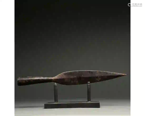 LARGE ROMAN IRON SOCKETED SPEAR HEAD