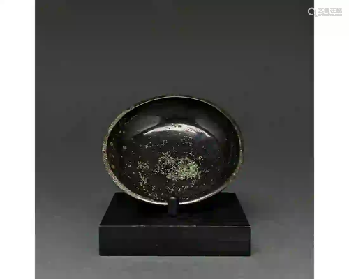 SUPERB ANCIENT BRONZE LIABATION BOWL