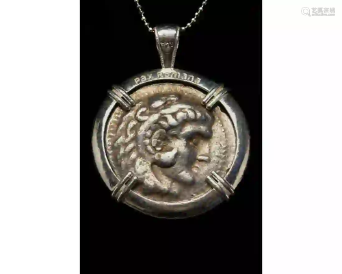 ALEXANDER THE GREAT TETRADRACHM COIN PENDANT - PAX