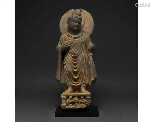 GANDHARA SCHIST STONE FIGURE OF BUDDHA