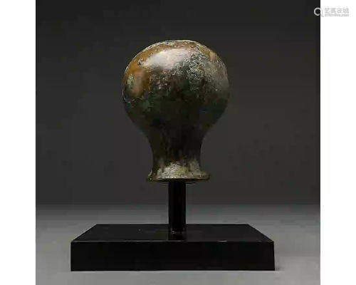 BRONZE AGE MACE HEAD ON STAND