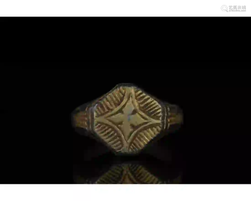 CRUSADERS SILVER GILT RING WITH STAR OF BETHLEHEM