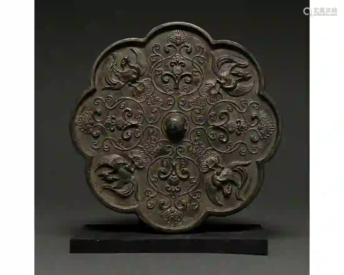 CHINA, TANG DYNASTY BRONZE MIRROR - XRF TESTED