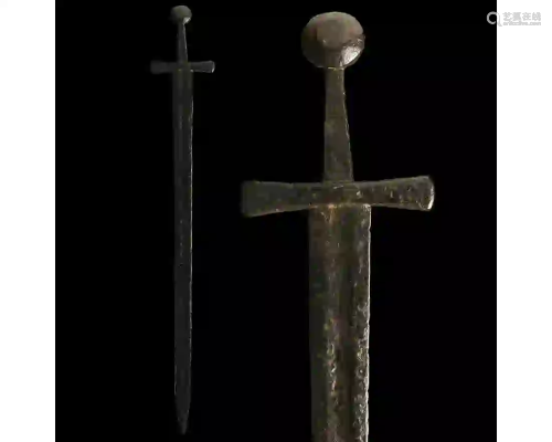 VIKING IRON SWORD WITH HANDLE