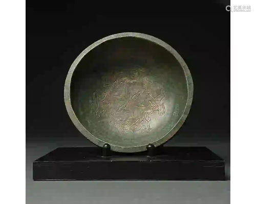 STUNNING WESTERN ASIATIC BRONZE BOWL WITH ANIMALS -
