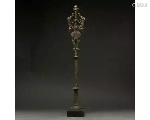 RARE LURISTAN BRONZE MASTER OF ANIMALS SCEPTRE