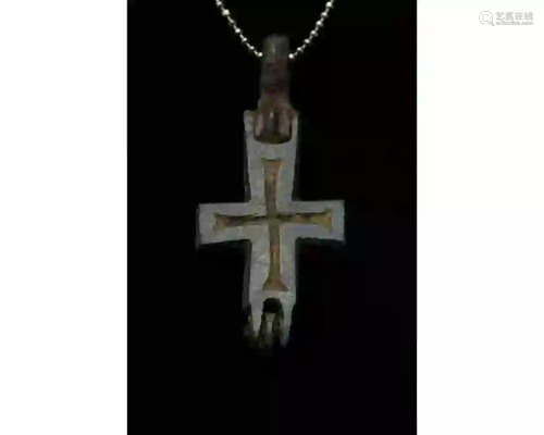 CRUSADERS ERA DOUBLE RELIQUARY CROSS PENDANT