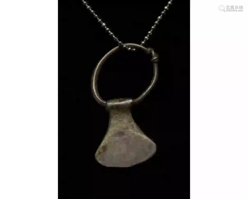 VIKING SILVER AXE SHAPED PENDANT WITH LOOP