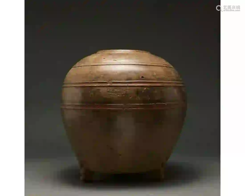 LARGE HAN DYNASTY POTTERY VESSEL - TL TESTED