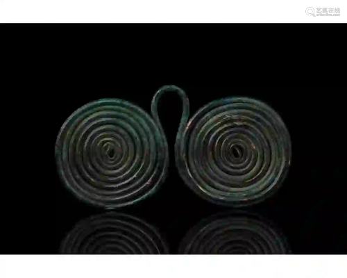 BRONZE AGE SPECTACLE COILED PENDANT