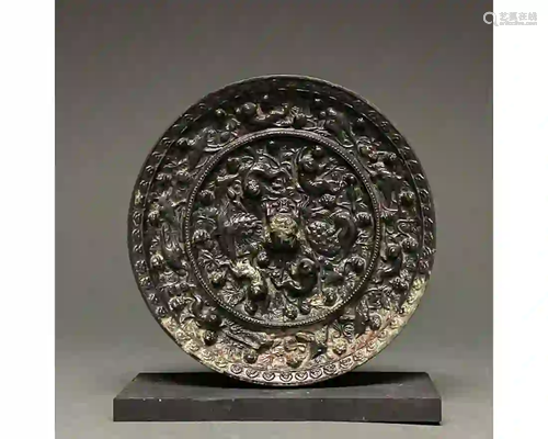 CHINA, TANG DYNASTY BRONZE MIRROR - XRF TESTED