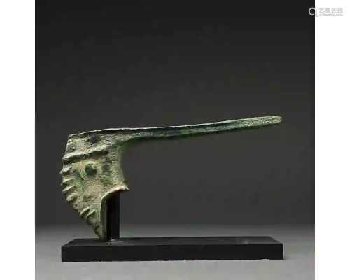 BRONZE AGE DECORATED BATTLE AXE