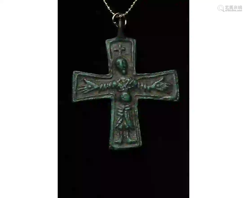 VIKING AGE CROSS PENDANT WITH PSEUDO JESUS