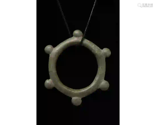 LARGE BRONZE AGE SUN AMULET