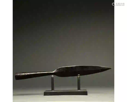 VERY LARGE ROMAN IRON SOCKETED SPEAR HEAD