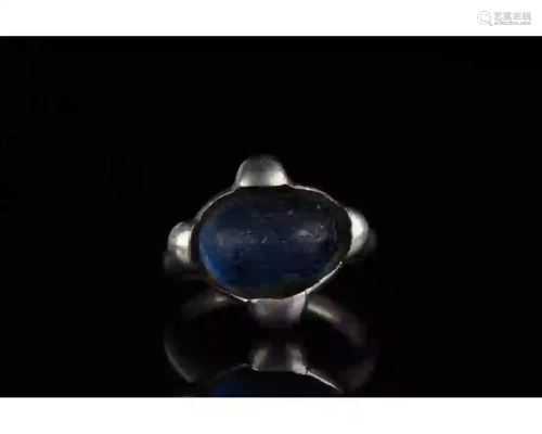 VIKING AGE SILVER RING WITH GEM