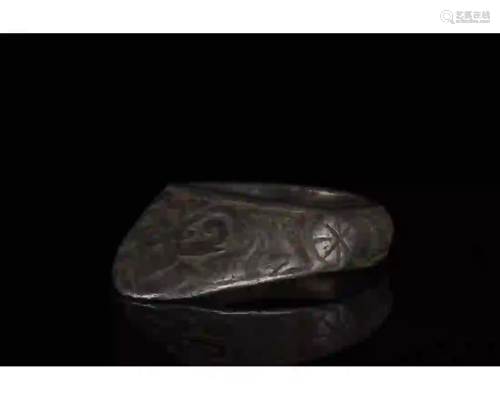 MEDIEVAL SILVER ARCHER'S RING WITH DECORATION