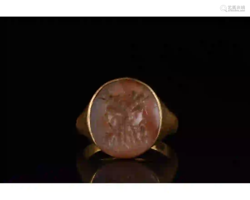 ROMAN GOLD RING WITH JANUS -XRF TESTED
