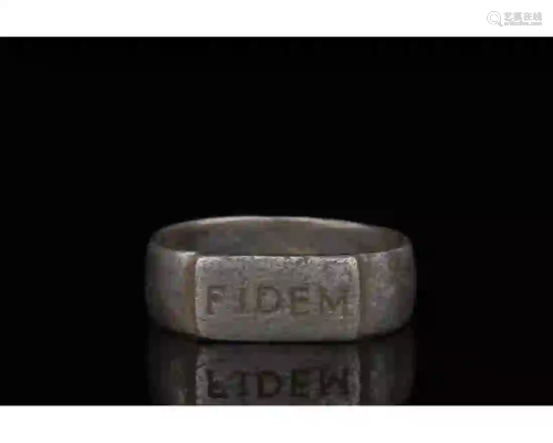 ROMAN SILVER LEGIONARY RING WITH FIDEM INSCRIPTION