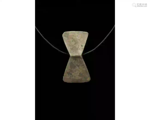 VIKING SILVER DOUBLE-AXE AMULET