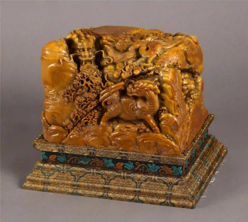 CHINESE TIANHUANG STONE DRAGON PHOENIX PATTERN SEAL