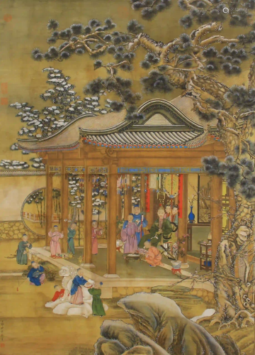 CHINESE COLOR PAINTING OF FIGURES STORY