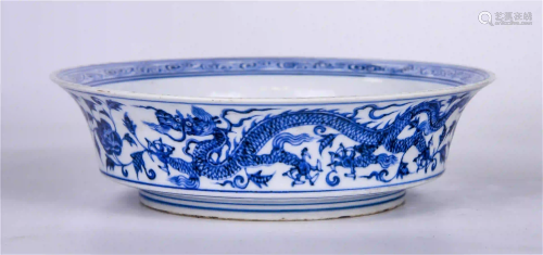 CHINESE BLUE AND WHITE DRAGON PATTERN PORCELAIN WAS…
