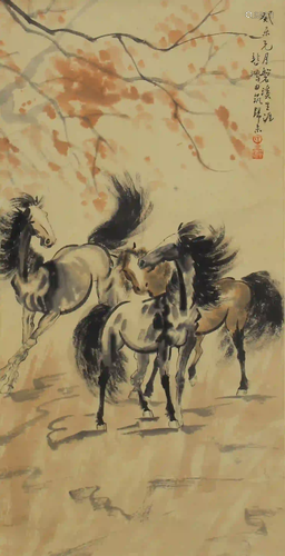 CHINESE PAINTING OF STEEDS