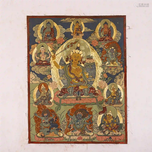 CHINESE TANGKA OF BODHISATTVA MANJUSRI