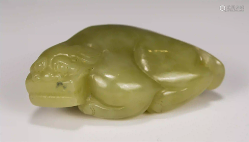 A CHINESE BEAST SHAPED JADE TABLE ITEM