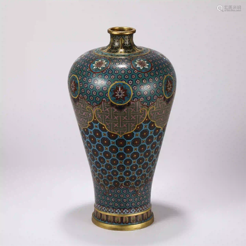 CHINESE CLOISONNE FLOWER PATTERN MEIPING