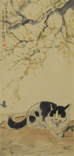 CHINESE PAINTING OF CAT AND BUTTERFLY