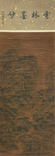 CHINESE SILK PAINTING HANGING SCROLL OF RECLUSE