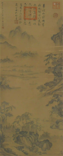 CHINESE PAINTING OF LANDSCAPE AND FIGURE STORY