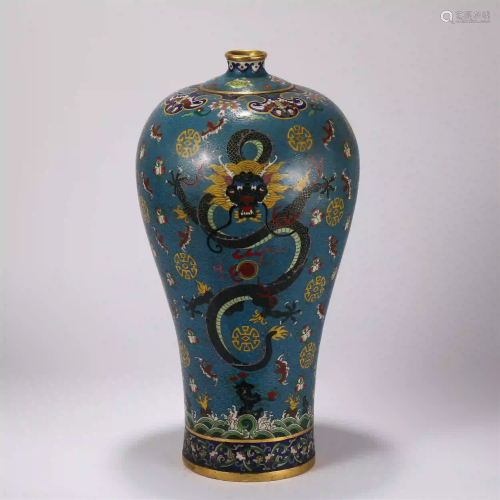 CHINESE CLOISONNE DRAGON PATTERN MEIPING