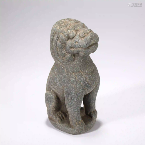 CHINESE STONE CARVED AUSPICIOUS BEAST ORNAMENT