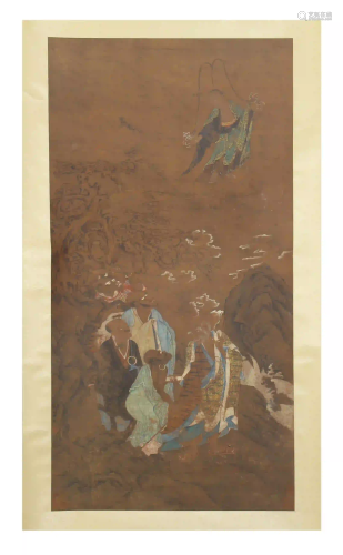 CHINESE PAINTING OF MYTHICAL FIGURES STORY