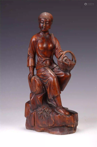 A CHINESE BOXWOOD CARVED FIGURE STORY TABLE ITEM