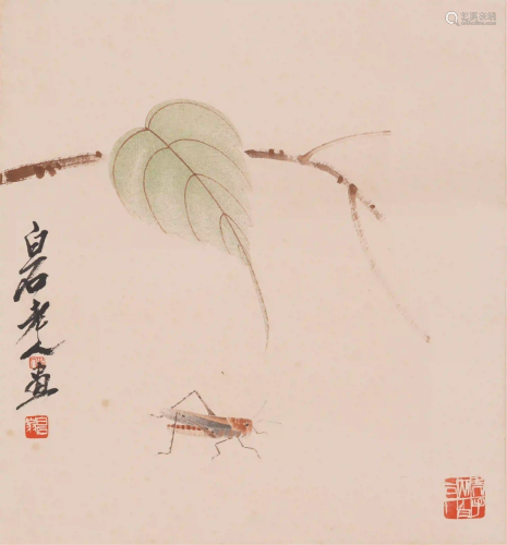 A CHINESE PAINTING OF BRANCH AND INSECT