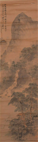 A CHINESE LONG PAINTING OF MOUNTAINS